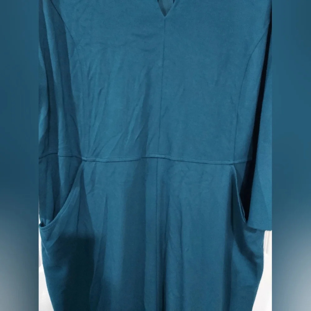 J. Jill Wearever Collection Tidewater Blue Double Face Jersey Sheath Dress in 2X - Picture 5 of 15